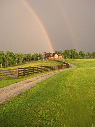 Farm and rainbow